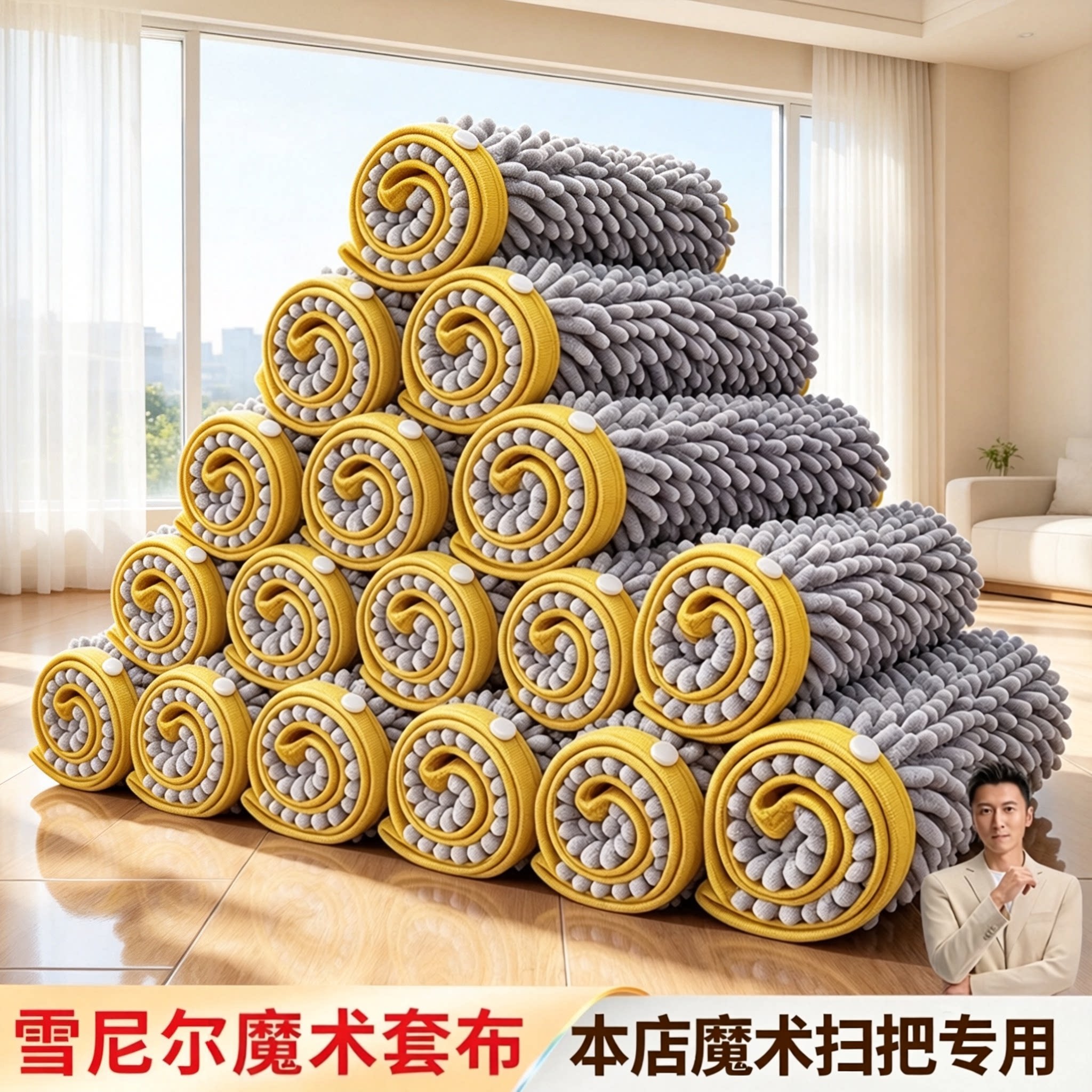 雪尼尔长粒绒套布魔术扫把专用图片