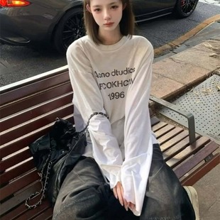 t恤 韩系白色印花冰丝空调罩衫 上衣女夏季 小个子外搭防晒罩衫 长袖