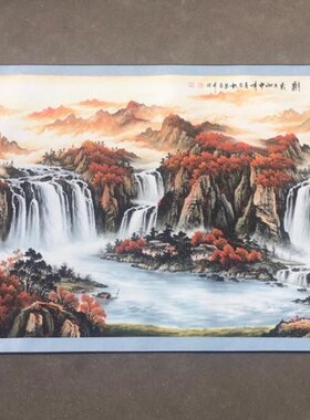 聚宝盆鸿运当头万里长城山水画客厅挂画国画水墨中式客厅装饰画