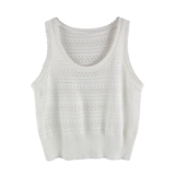 Трикотажный бюстгальтер-топ, летняя дизайнерская короткая майка топ без рукавов, французский стиль, популярно в интернете, тренд сезона