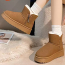 2025冬季雪地靴女保暖短筒靴加绒加厚舒适棉鞋东北户外厚底棉靴