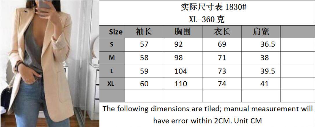 2019 LADIES BLAZER FASHION JACKET SUIT OFFICE BLAZERS COAT FEMALE