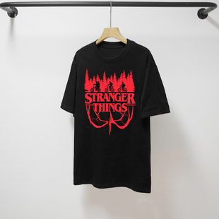 新款 things地狱火俱乐部周边同款 男女短袖 纯T恤怪奇物语stranger