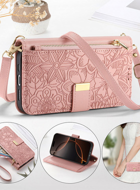 适用OPPOReno14手机壳新款OPPO Reno15/13/12F/11A斜挎背挂绳OPPOA6/A5/A3pro防摔i/x/c翻盖保护套A2/40m/60