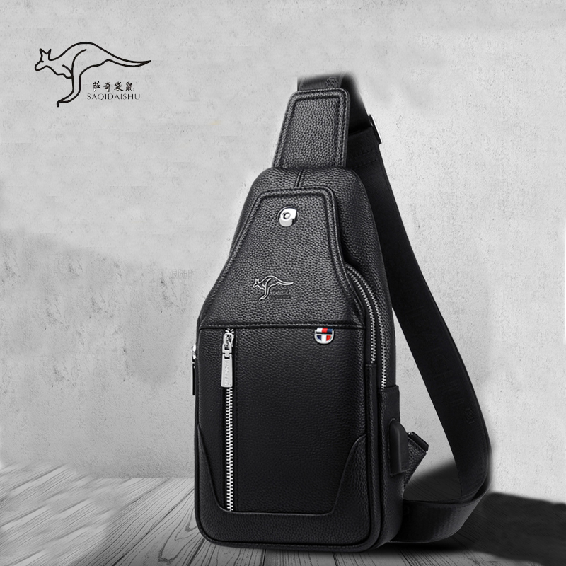 Saatchi kangaroo Chest pack genuine leather leisure time Korean Edition man Bag One shoulder Inclined shoulder bag cowhide Men's bag Diagonal knapsackin the Leather/Lady bags/Men's bag, Men&#39;s bags  category - from Buy2taobao.com to provide professional Taobao agent buy service