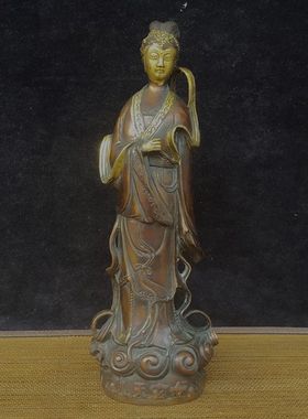 荣华富贵新款黄铜纯铜九娘娘神像上天玄女家居供奉桌面装饰摆件