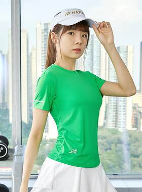 春秋夏季户外穿跑步长短袖瑜伽运动服健身速干t恤广场舞上衣女