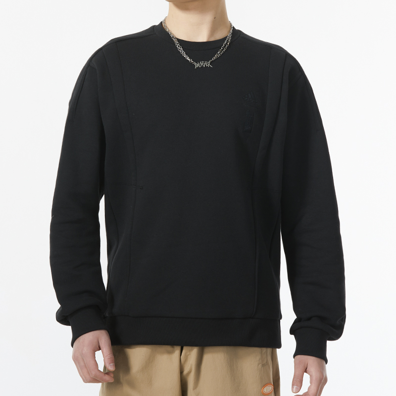 新款阿迪达斯男子武极系列加绒保暖圆领运动休闲套头衫卫衣IX4292