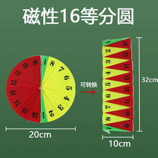 磁性十六等分圆面积 万小教具小学数学教具 磁性16等分 圆面积计算模型