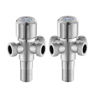 304不锈钢双用单开三四通角阀分水器一进三出四出加长冷热水开关