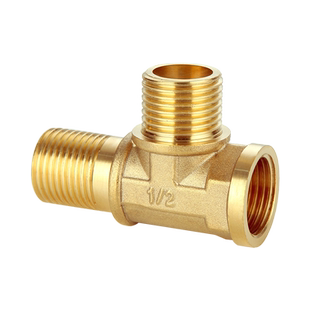 4分全铜加长三通一内二外热水器三外丝分水延长水管铜配件接头