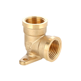 全铜内丝弯头4分DN15内外丝带底座四分铜固定座弯头水管接头配件