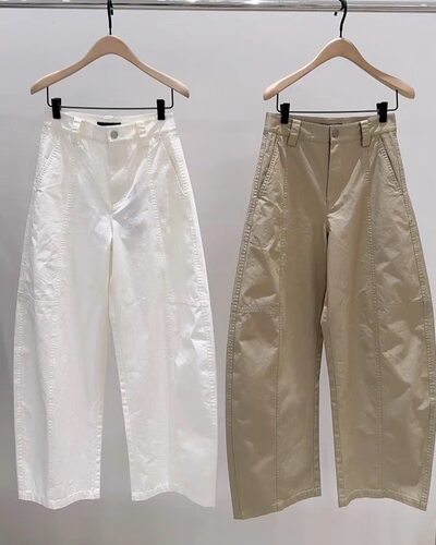 【秦岚同款】正品休闲裤2025夏新品棉质弯刀裤中腰MBE2PATT03