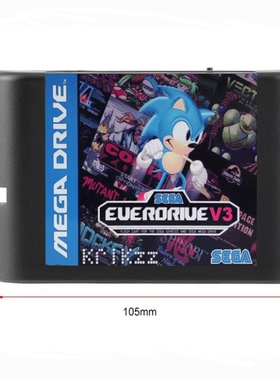 Mega Drive V3音速版本2000合一md游戏卡世嘉游戏机everdrive黑色