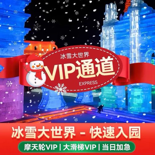 哈尔滨冰雪大世界门票大滑梯代预约 摩天轮代预约 vip 免排队