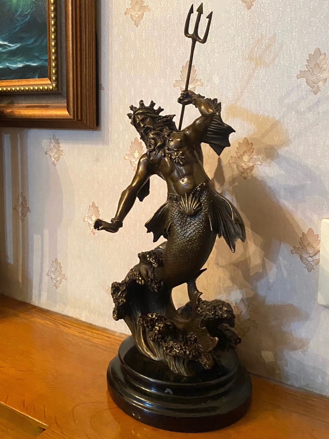 波塞冬书房铜像铜摆件送礼古希腊