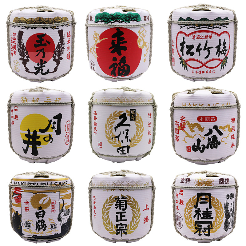 寿司店日式装饰酒樽酒桶招财猫酒樽日本料理店摆设品寿司装饰酒桶