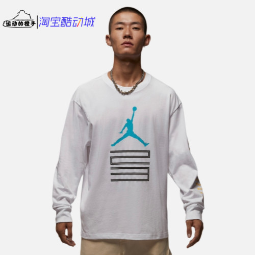 Nike JORDAN AJ11配套男子针织圆领运动休闲长袖T恤 IM6508-100