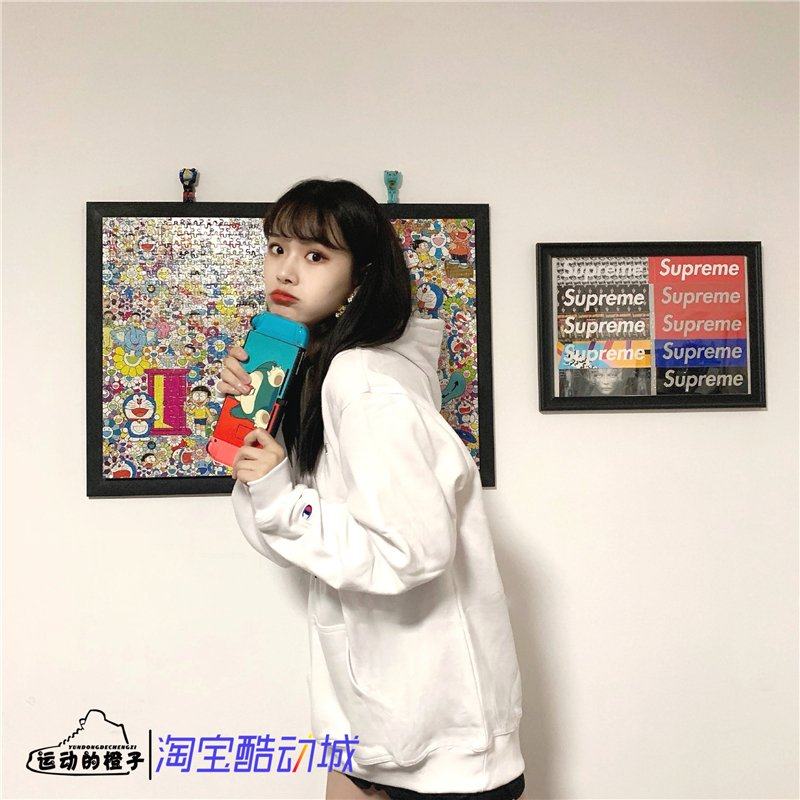 SPOT 미국 버전 CHAMPION 까마귀 남성 및 여성 후드 미국 패션 브랜드 자수 더블 라벨 챔피언 운동복