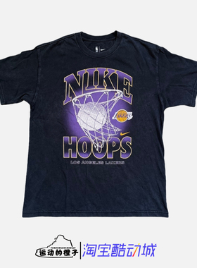 Nike 洛杉矶湖人队 男子宽松做旧篮球休闲运动短袖T恤 HQ1282-010