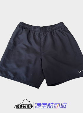 Nike耐克 男运动休闲刺绣小LOGO透气沙滩宽松五分短裤DN3289-010
