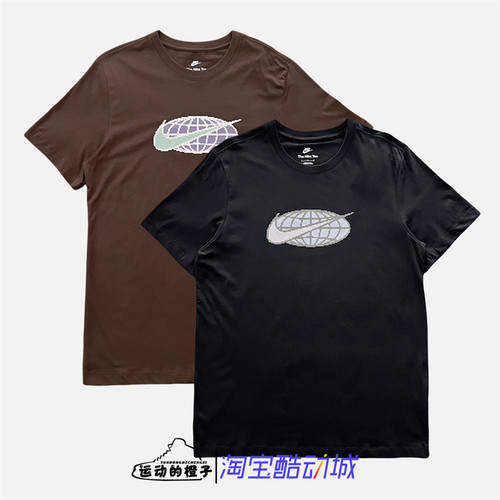 Nike/耐克 男像素风logo印花纯棉透气休闲短袖T恤HF0459-259-010