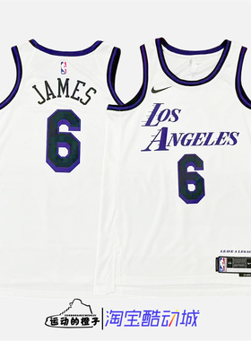 Nike/耐克 男詹姆斯6号球衣洛杉矶湖人运动背心球衣DO9597-101