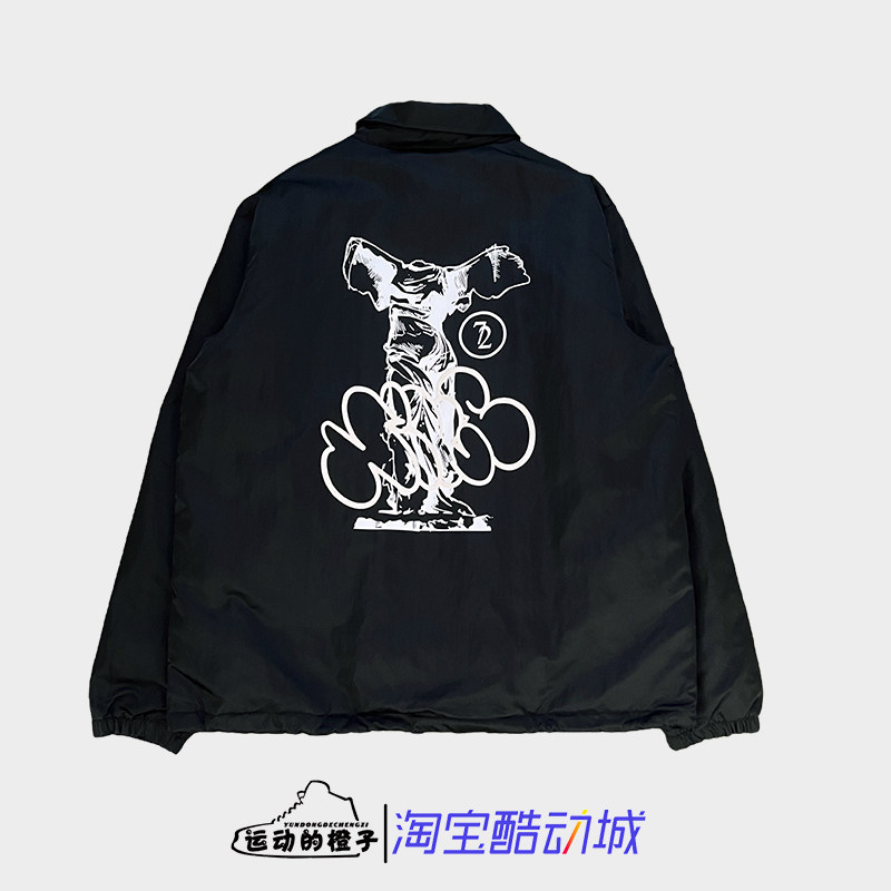 Nike耐克 男黑白印花外套运动休闲翻领梭织夹克HJ3876-010