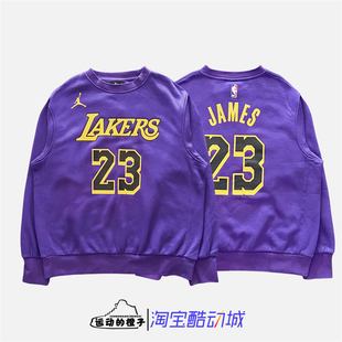 508 JORDAN湖人詹姆斯男加绒运动圆领卫衣DR2409 504 AIR Nike