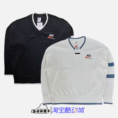 耐克男宽松V领运动休闲毛衣线衫