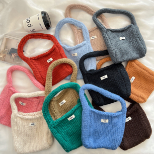 egg迷你针织手提包韩系粗毛线钩针手拎袋秋冬百搭随身包2024新款