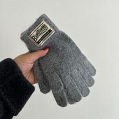 含兔绒纯色针织手套韩国冬季 ins五指防寒学生骑行防风分指可触屏