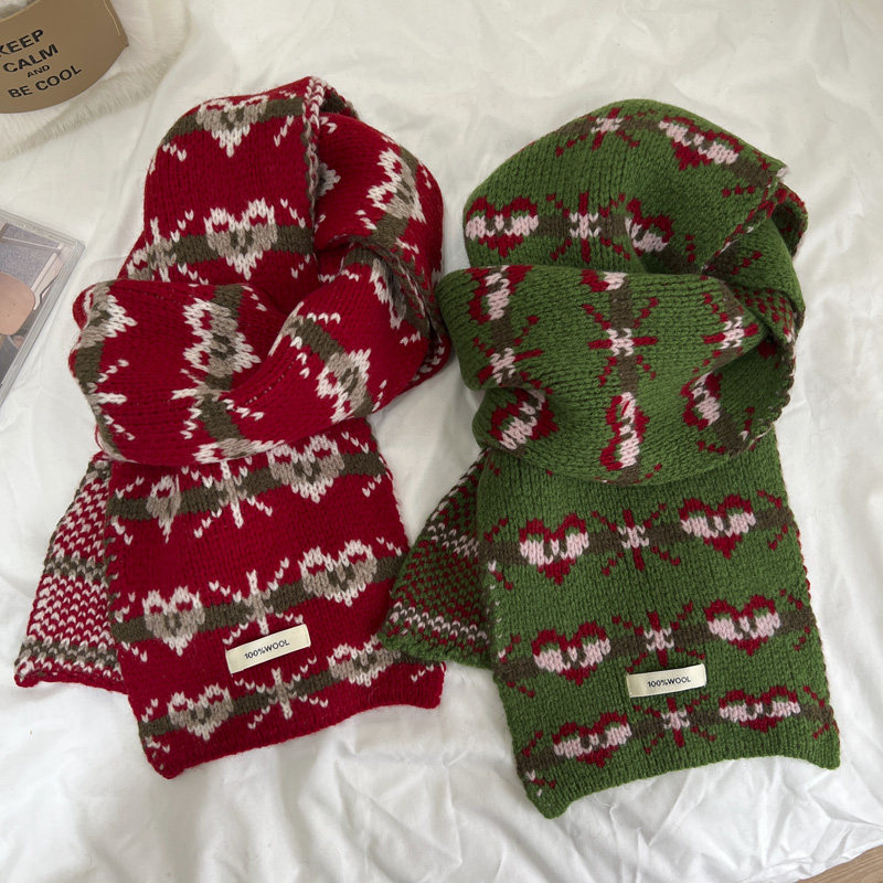 圣诞款100%纯羊毛针织围巾男女冬季加厚保暖围脖韩版学生百搭护颈,服饰配件/皮带/帽子/围巾,围巾/丝巾/披肩,淘宝优惠券,粉丝福利购,淘宝优惠卷