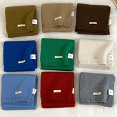 甄选澳洲纯绵羊毛100%羊绒围巾男女冬季 百搭纯色针织围脖2025新款