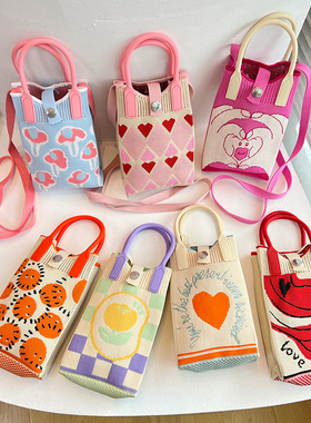 Nikki Haley2025新款小众设计手机包时尚针织迷你斜挎包节日礼物