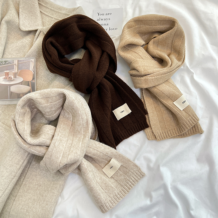 NikkiHaley简约羊绒针织围巾