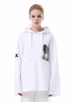 春秋款版潮牌SJYP连帽字母印花宽松显瘦大版中长款纯棉卫衣bf