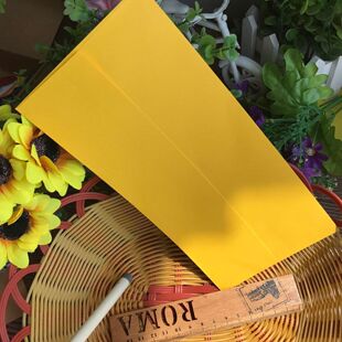 深黄色西式长款信封 5号横款纯色艺术纸信封 节日信封 结婚 婚庆