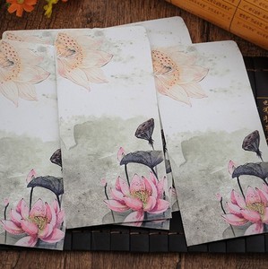 莲花信封 超美中国风古典信封古韵白纸古风信封 仿古竖式做旧信