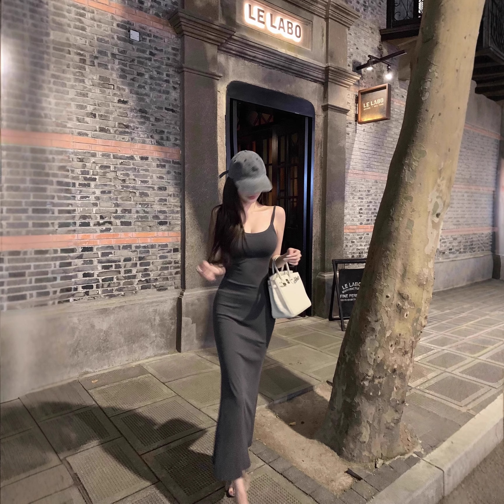 卡戴珊skims吊带鱼尾裙女夏季显身材S曲线美不挑身高的包臀连衣裙