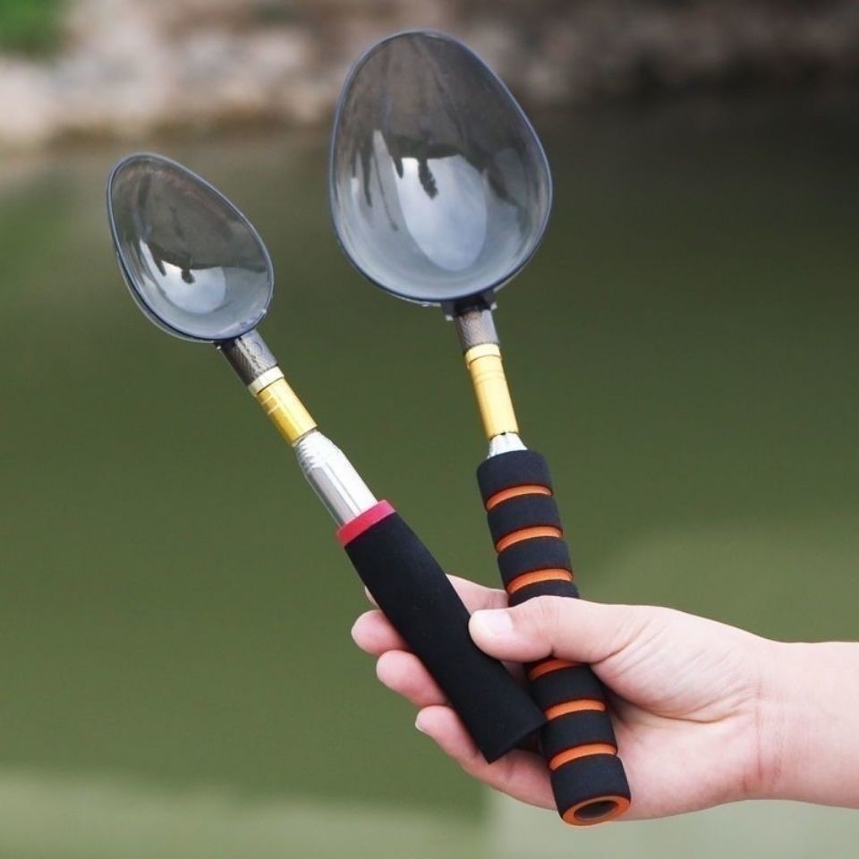 口袋款打窝勺8mm接口不锈钢伸缩杆迷你杆饵料撒鱼饵器垂