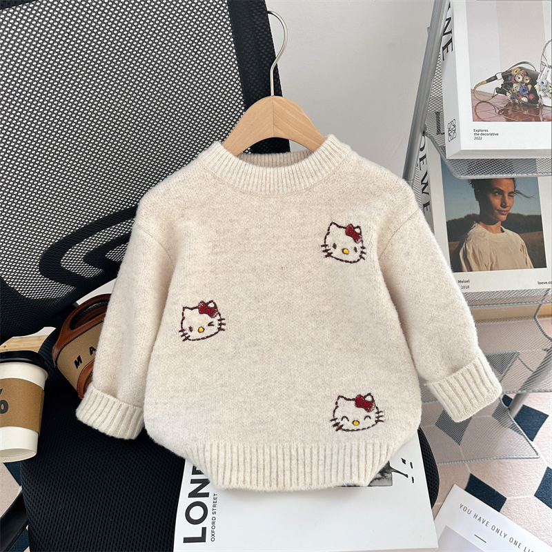 女童毛衣2025新款冬季加厚针织衫