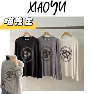 【喵先生】韩风pepper海盗猫咪德绒打底衫百搭显瘦圆领长袖衫