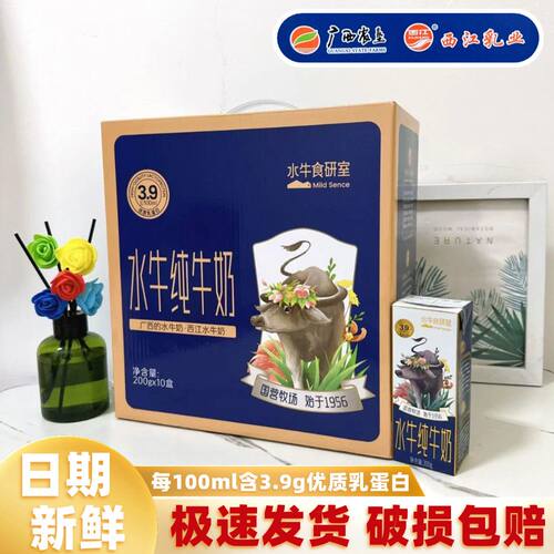 广西农垦水牛奶正品西江水牛纯牛奶200ml*10盒儿童学生营养早餐奶