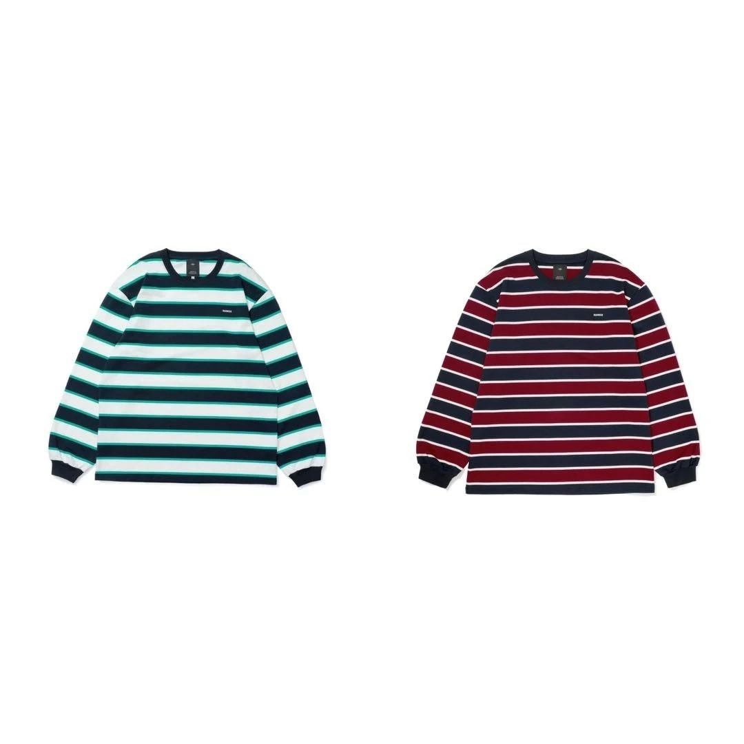 秋冬圆领条纹余文长袖