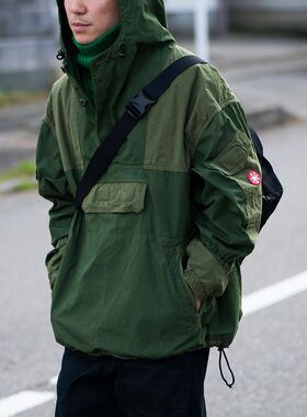 现货 Cavempt GRK LIGHT PULLOVER C.E 拼接口袋 贴布冲锋衣夹克