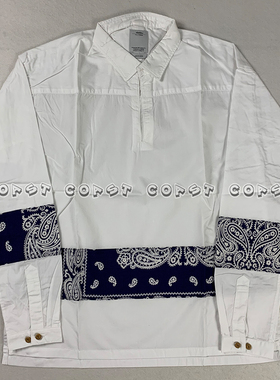 「现货」VISVIM KERCHIEF BORDER TUNIC SHIRT 腰果花衬衫 17SS
