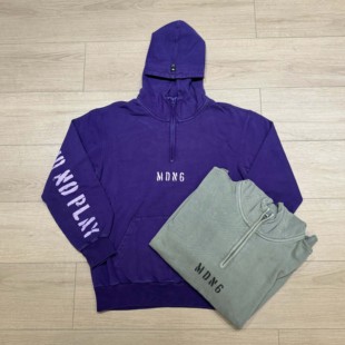折扣 MADNESS WASHED HOODIE 水洗半拉链帽衫秋冬加绒连帽卫衣