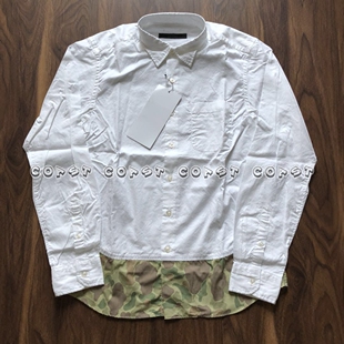 「现货」SOPHNET. CAMOUFLAGE END PANEL SHIRT 迷彩拼接衬衫14SS