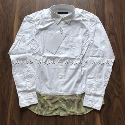 「现货」SOPHNET. CAMOUFLAGE END PANEL SHIRT 迷彩拼接衬衫14SS